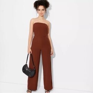Wild Fable Strapless Brown Jumpsuit